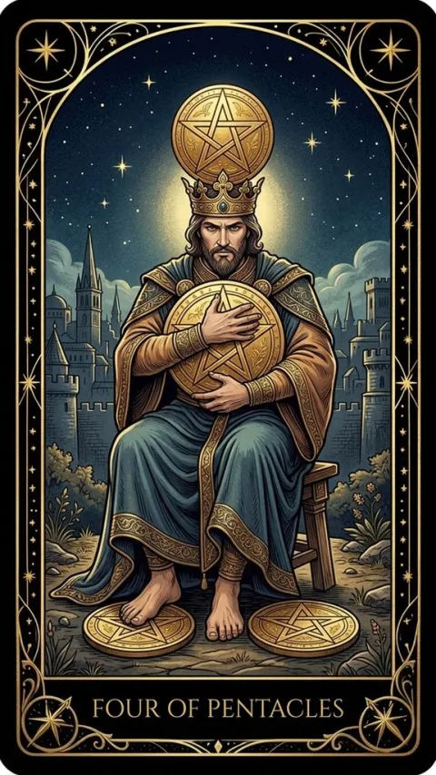 Четвірка Пентаклів (Four of Pentacles)